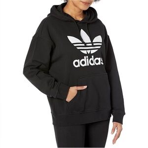 Adidas Black Pullover with White Trefoil NWOT